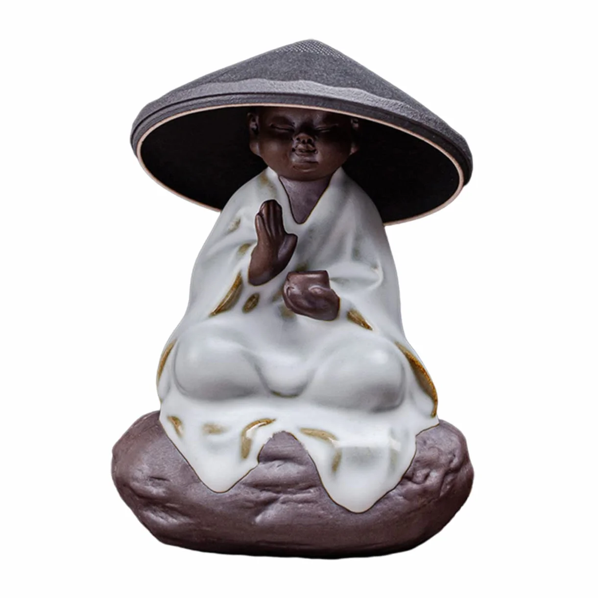 Mikinona 1juego Infusor De Té Cerámico Diseño De Monje Colador De Té Estilo Zen Para Decoración De Escritorio y Uso Práctico