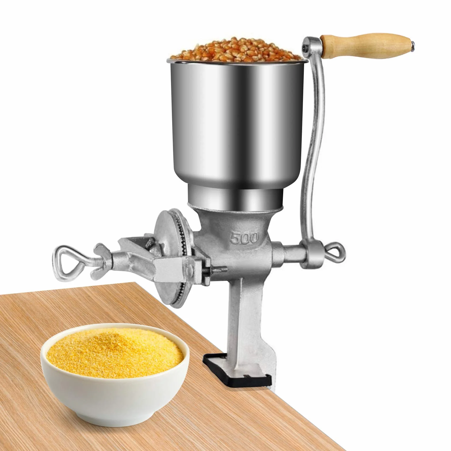 Molinillos manuales Molino de cereales Hierro fundido manual Molino de frijoles de escritorio Molinillo de café Molinillo de granos manual Molinillo de granos Manual ajustable