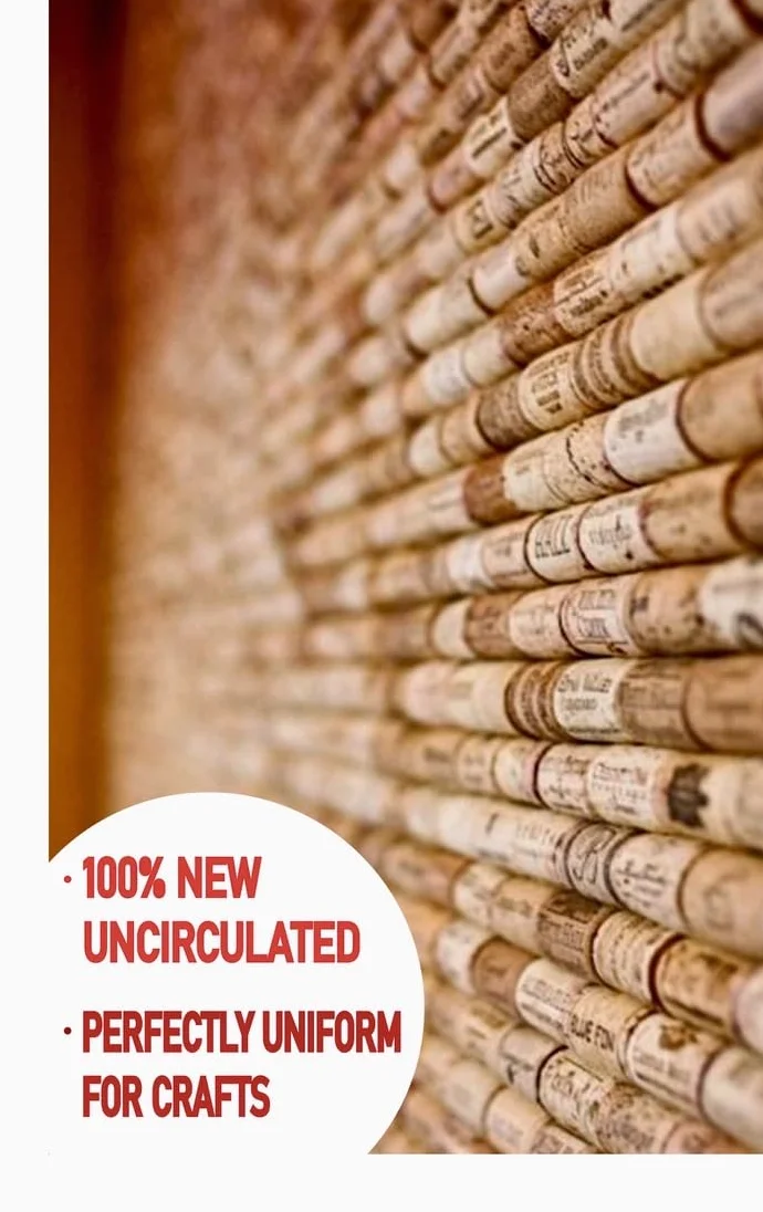 Corchos de vino, grado SUPREMA, auténticos, totalmente naturales, impresos de alta calidad, corcho de grado artesanal, sin circular, uniforme y limpio, manualidades, aglomerado y natural, nunca