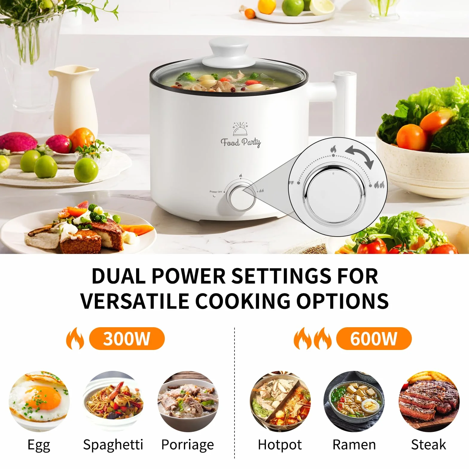 Olla Eléctrica para Cocinar Hot Pot 1.8L 220V Vaporera Eléctrica Shabu Shabu