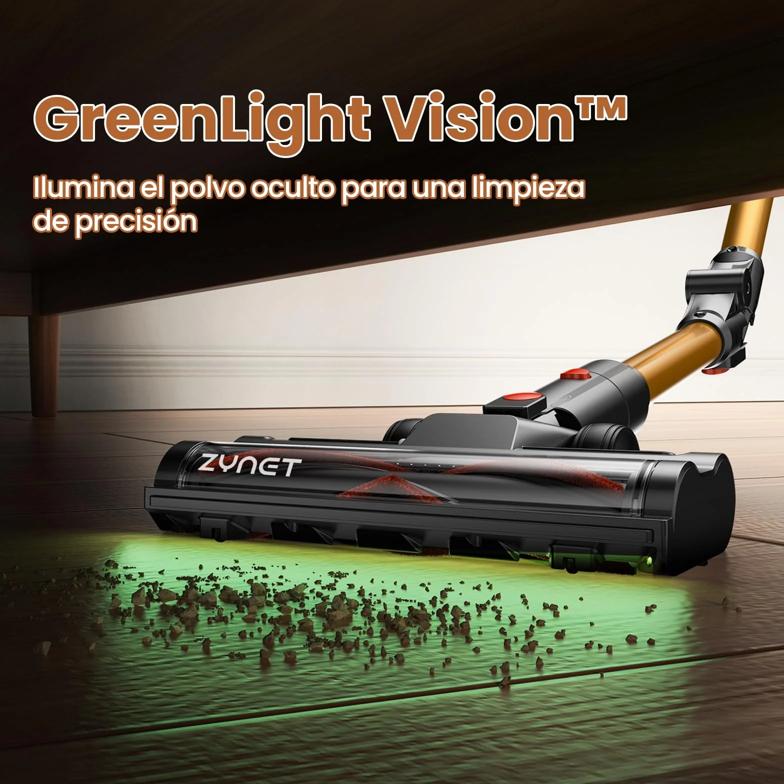 Aspiradora sin Cable Escoba S9,45KPA/550W Aspiradora Inalámbrica con Tubo Plegable y Base de Carga Mural,Luz Verde,Motor Sin Escobillas,hasta 45 Min,para Pelo de Mascotas,Suelos y Alfombras