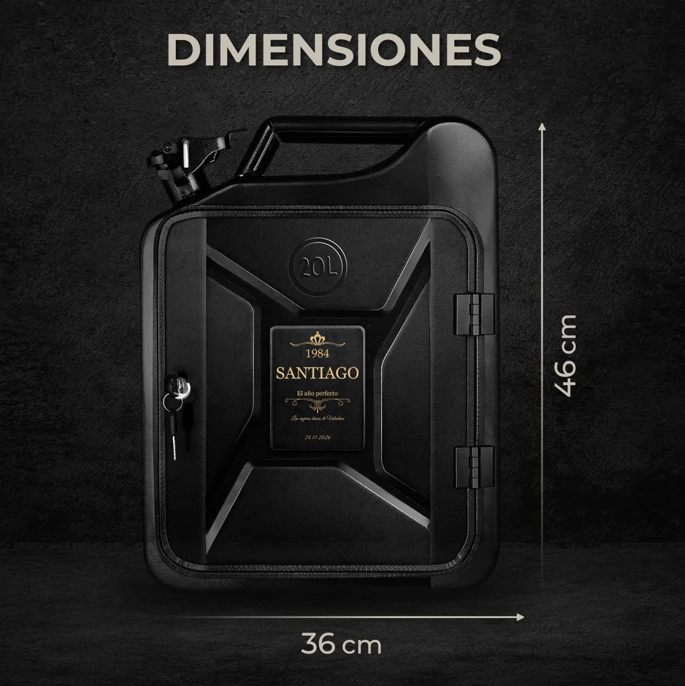 Maverton Whisky Mini Bar Cabinet 20 l - Gabinete de Bar Personalizado con Clave - Compacto para Viajes- Regalos Originales para Hombre Padre Amigo Abuelo Marido Jefe Día del Padre