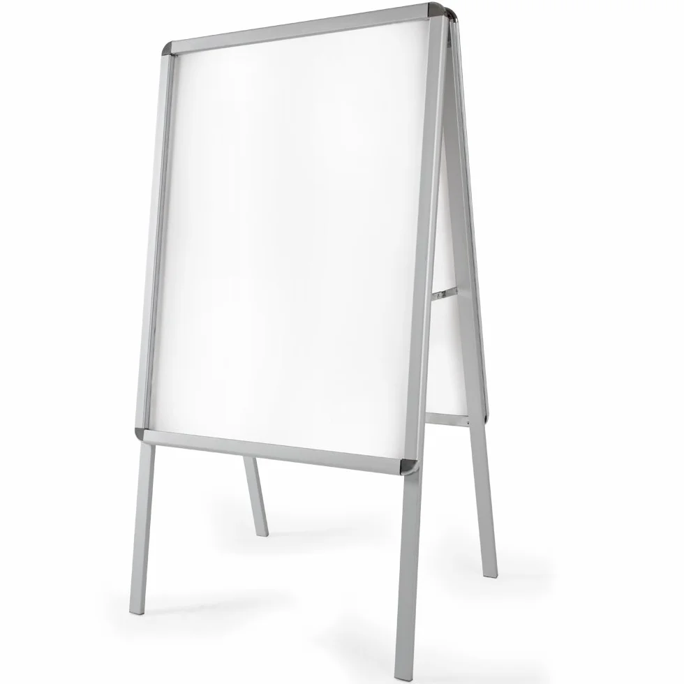 tectake® Vitrina Expositora de Exterior, Caballete Publicitario Din A1 Doble Cara Resistente a la Intemperie y Plegable con Marco de Aluminio Incluye Láminas Protectoras - Para Carteles DIN A1