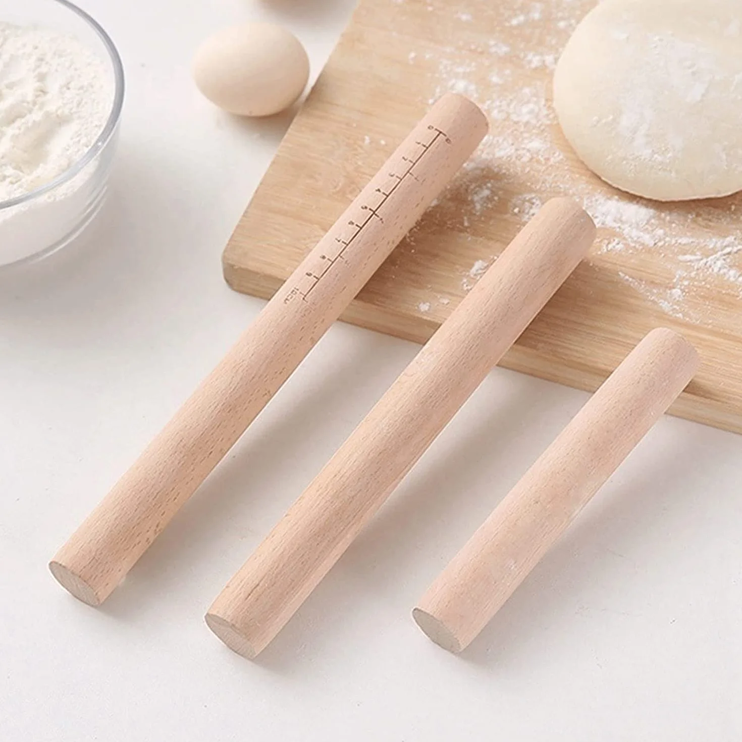 ACiyD Rodillo de amasar para Hornear Cocina Rodillo de Madera Rodillo de Masa de Cocina Herramientas para Hornear Accesorios Manualidades Hornear Fondant Herramienta de decoración de Pasteles Pin