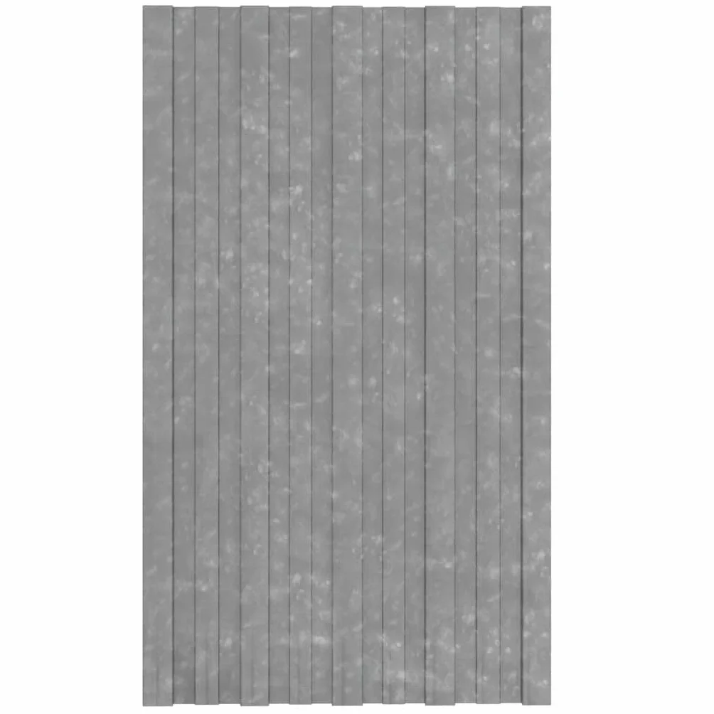 SKM Panel para tejado Acero galvanizado Plata 12 Unidades 80x45 cm,Bricolaje,Materiales de construcción,Techo,Plateado,10.68 kg,317209