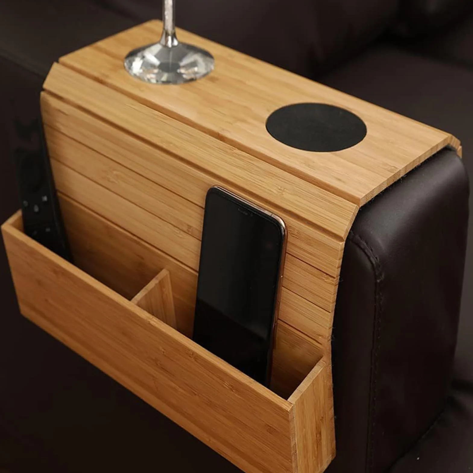 Mesa con reposabrazos para sofá, mesa plegable duradera para aperitivos y bebidas, para sala de estar, ideal para bebidas, aperitivos y comodidad