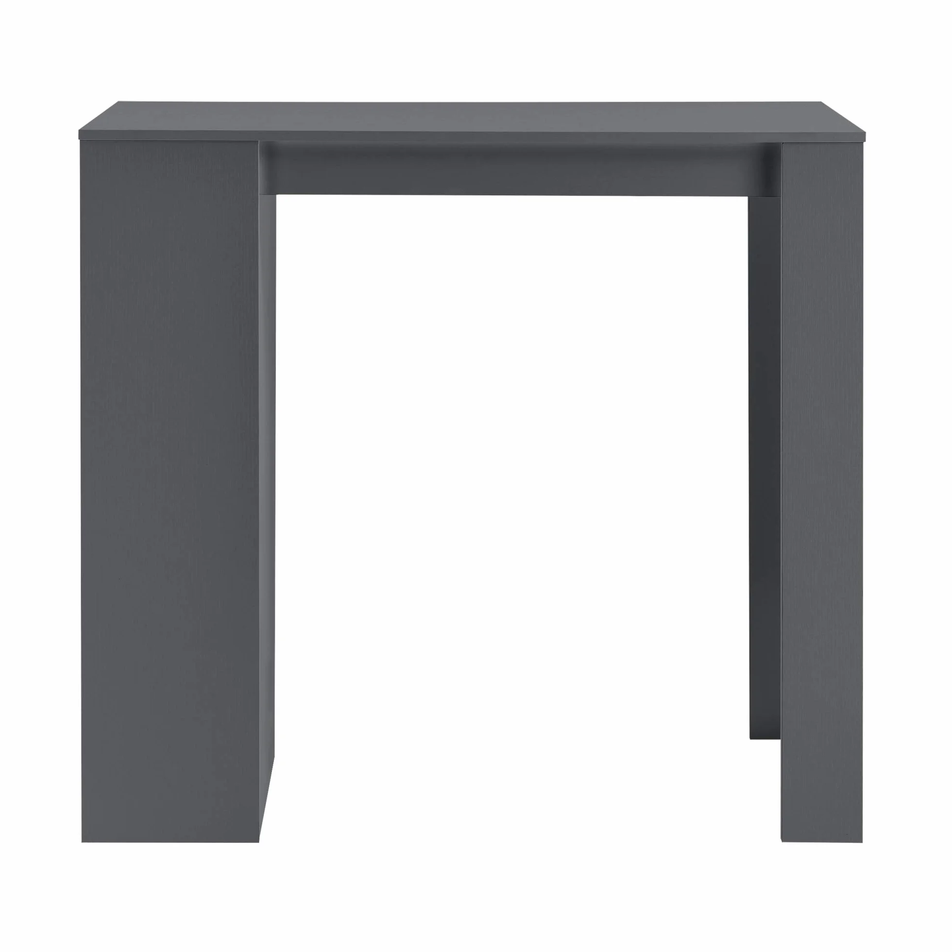 [en.casa] Mesa Alta Cocina Kouvola Mesa de Bar Bistro Elegante con 3 Compartimentos Laterales Comedor Oficina en Casa Aglomerado 110 x 50 x 103 cm - Gris Oscuro