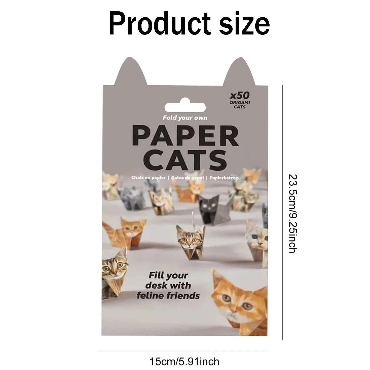 SIXHAOBU Papel gatos Origami 50 hojas 3D conjunto manual papelería kit actividad adulto DIY decoración escritorio