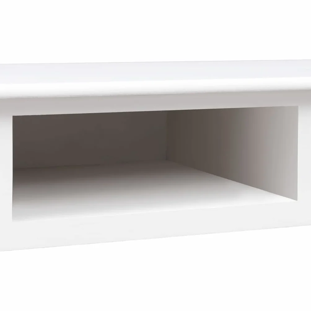 vidaXL Escritorio de Madera Maciza de Paulownia Blanco 108x45x76 cm