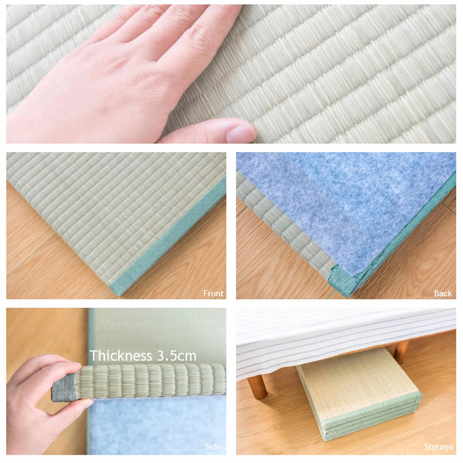 Estera De Tatami Tradicional Japonesa - Colchón De Futón Firme Y Cómodo De 4 Pliegues Hierba Verde Natural - Ideal para Meditación Yoga Sala Zen Salón De Té Japonés(Size:90x200x3.5cm)