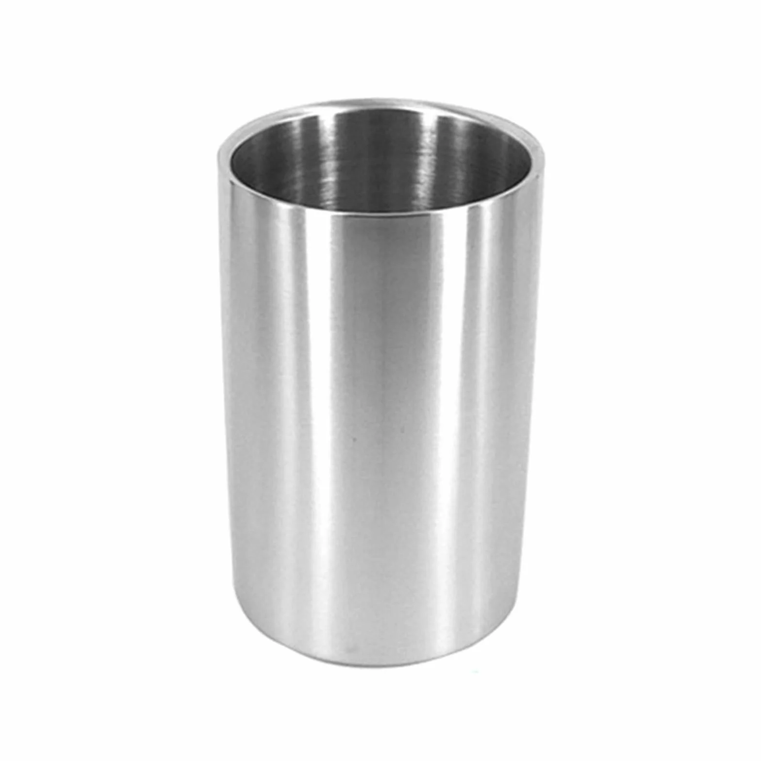 Cubiteras Cubo de hielo de doble pared de acero inoxidable con aislamiento térmico, contenedor redondo, Enfriador de hielo for vino, armario de cerveza, herramienta de cocina Cubo de Hielo