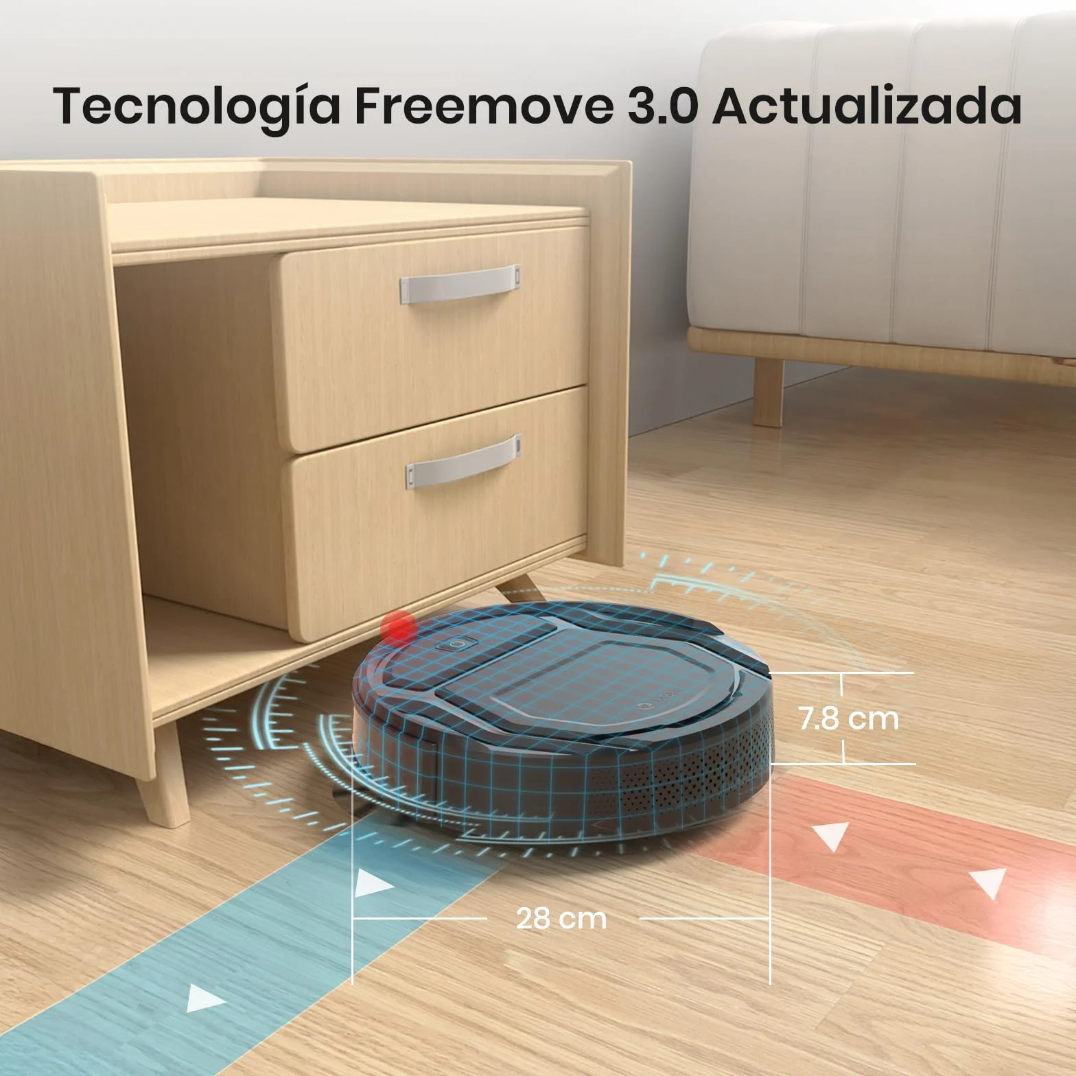 Lefant Robot Aspirador 2200Pa, Aspirador Robot Autonomía de 120 Min, WiFi/App/Alexa, Sensor de Anticolisión/Caída Navegación Inteligente, Delgado y Silencioso, 6 Modos de Limpieza M210 Pro