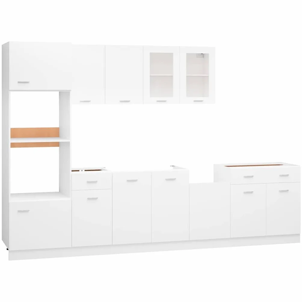 vidaXL Conjunto de armarios de Cocina de 7 Piezas Lyon de Madera de ingeniería Blanca