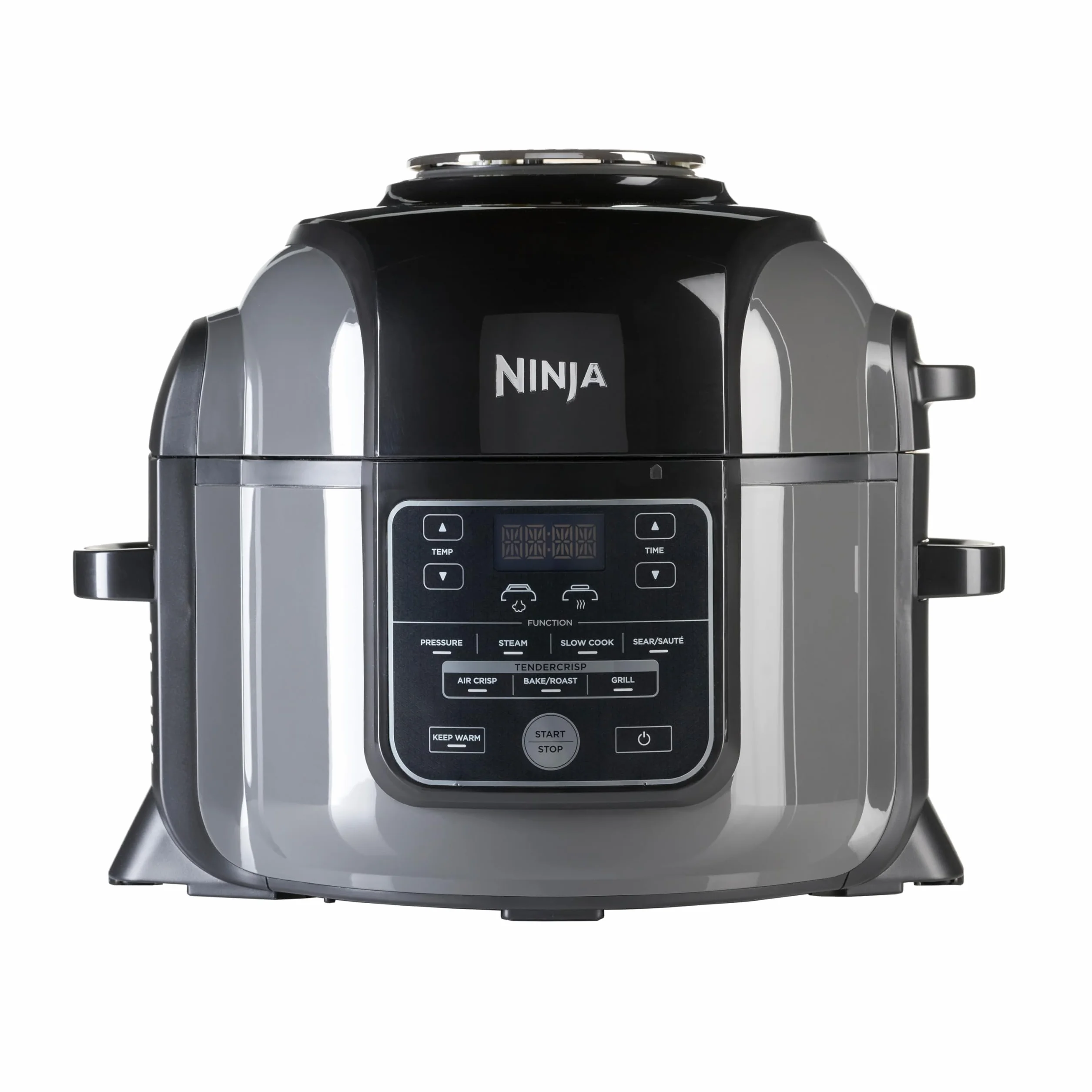 Ninja Foodi Olla eléctrica multifunción, 6 l, 7 funciones en 1, Olla a presión, Freír con aire, Cocción lenta, Parrilla y más, en acero galvanizado y negro, OP300EU
