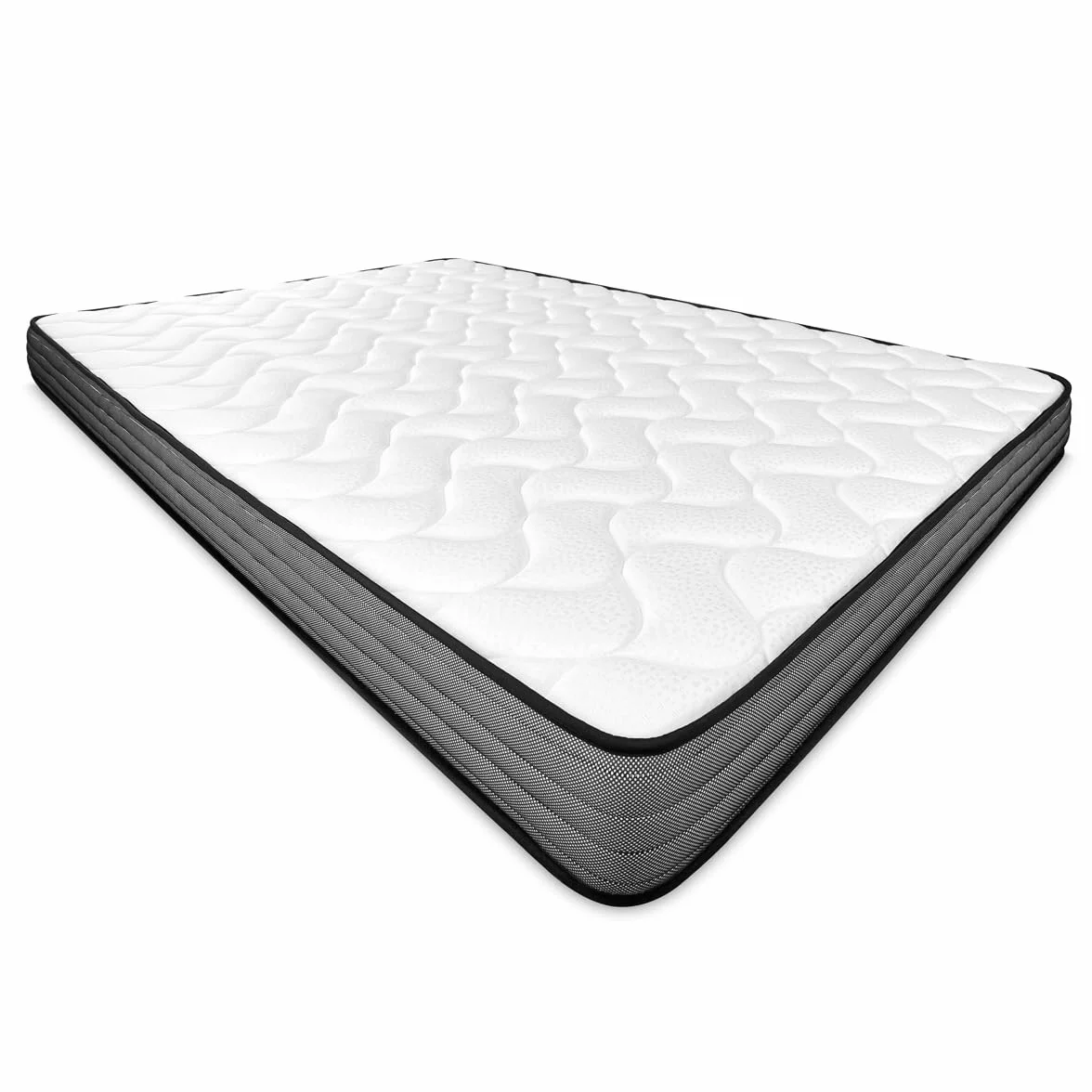 Homey - Cama Completa con Colchón Andrea Reversible (Cara Invierno/Verano) + Somier Reforzado 40x30mm con 4 Patas Metálicas Roscadas, 90 x 190