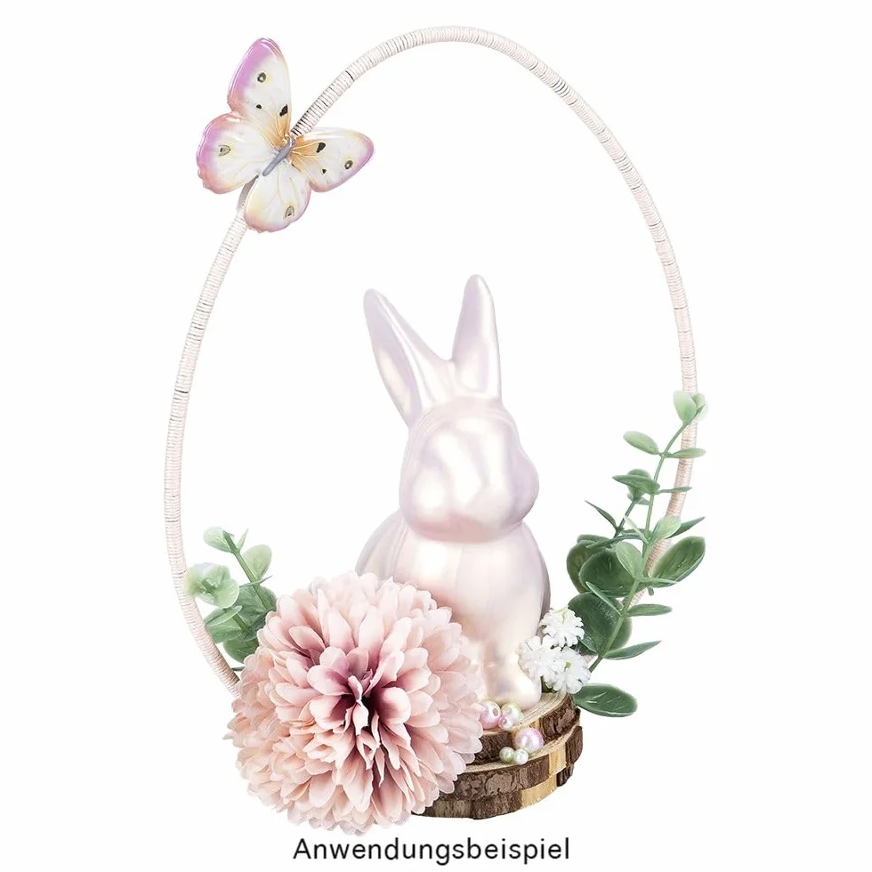 Figura decorativa conejo Pascua blanco brillante dolomita 2 unidades