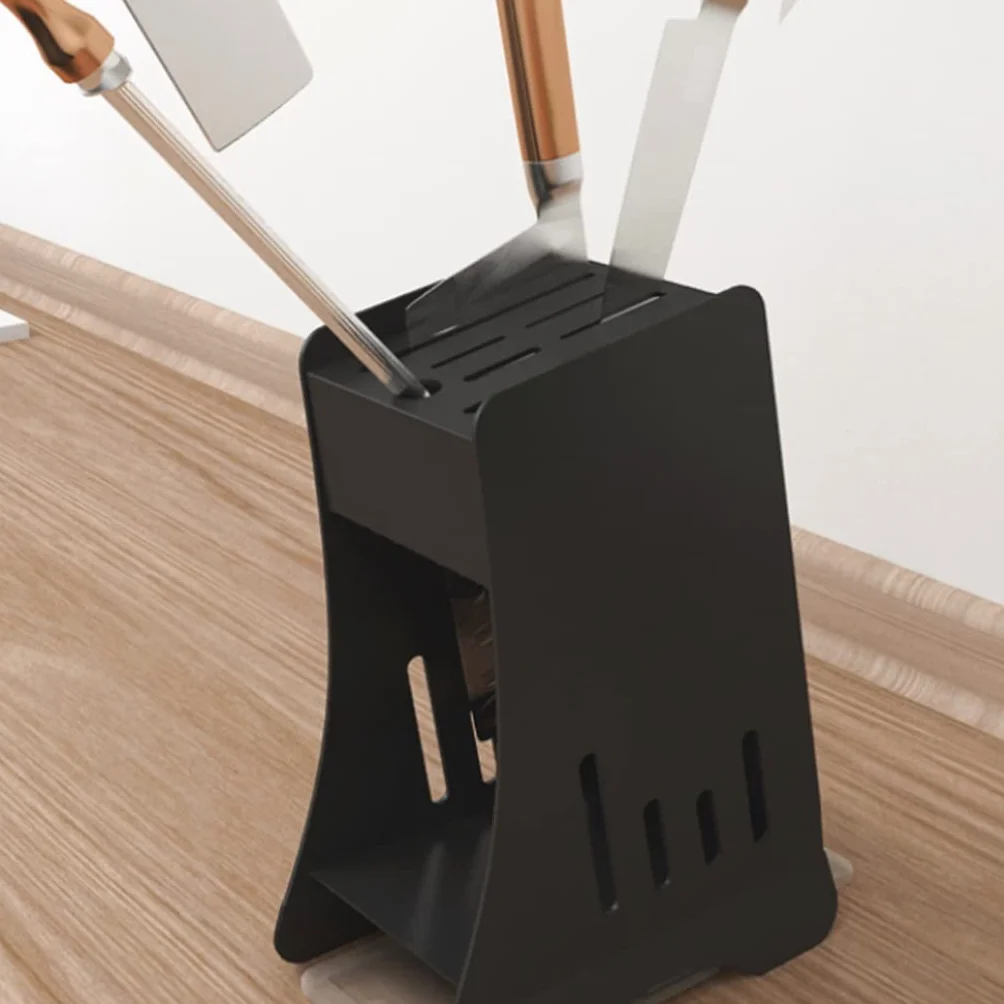 Sujetador de cuchillo Bloque de cuchillas de 7 orificios, acero inoxidable sin cuchillas de cuchillo, con tenedor de cuchilla de drenaje extraíble. Utensilios de cocina Organizador de cuchillos