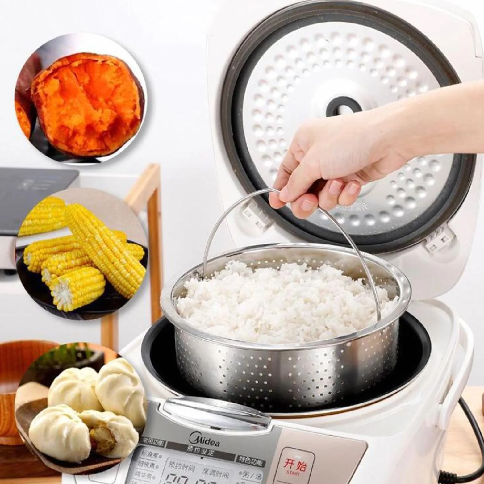 Cesta para cocinar al vapor de acero inoxidable para ollas, verduras y arroz