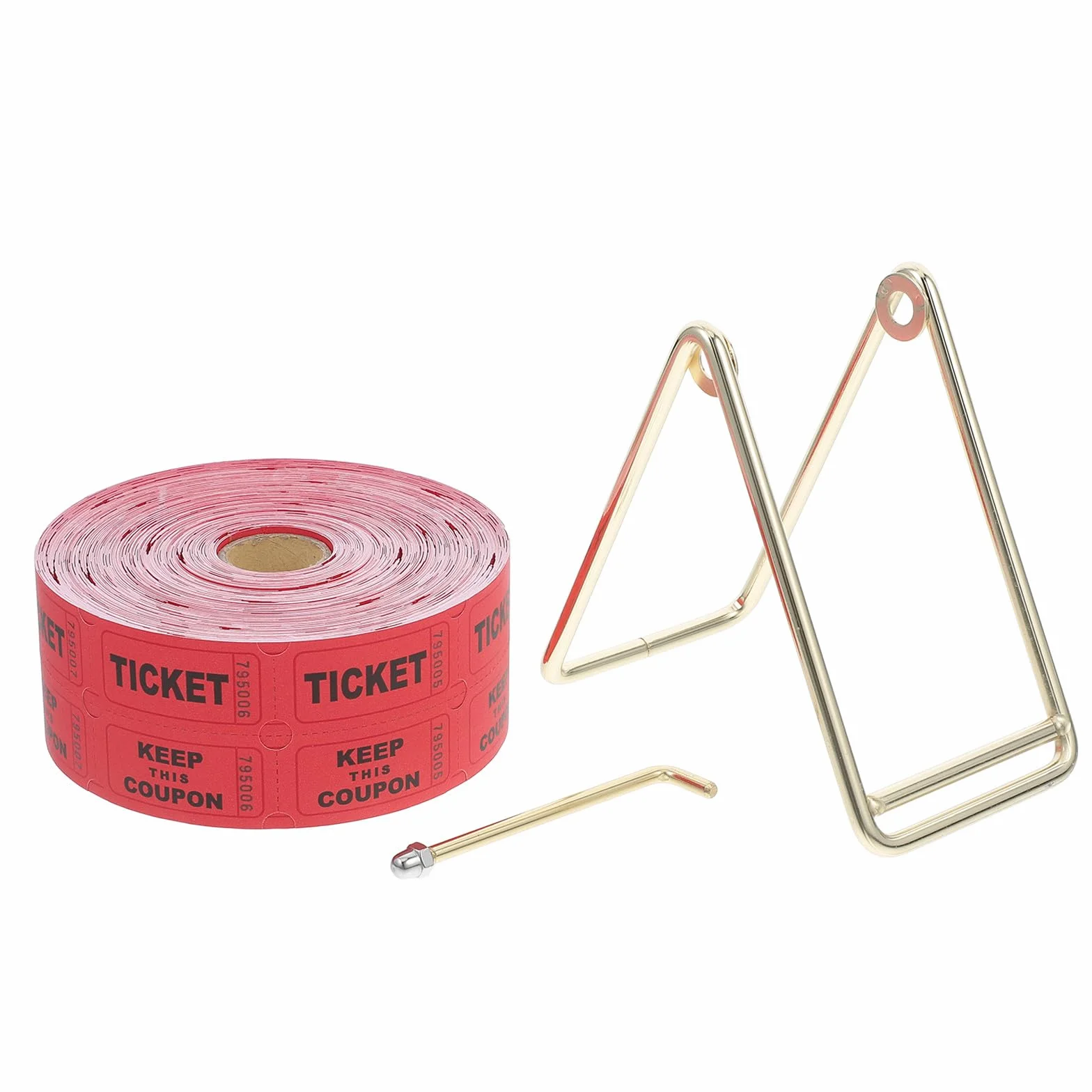 Cabilock Boletos de Rifa para Carnaval 1000 Piezas en Color Rojo con Soporte Dispensador, Entradas Aula y Premios de Recaudación de Fondos, Ideales para Fiestas, Eventos