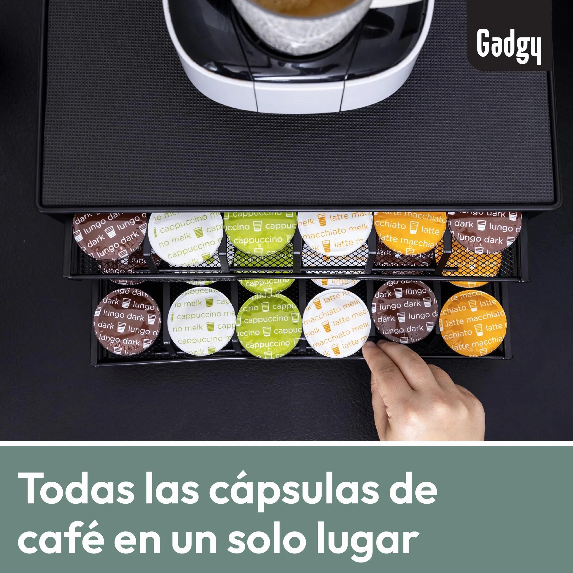 Gadgy Porta Cápsulas Dolce Gusto para 72 Cápsulas, Metal Negro, Antideslizante