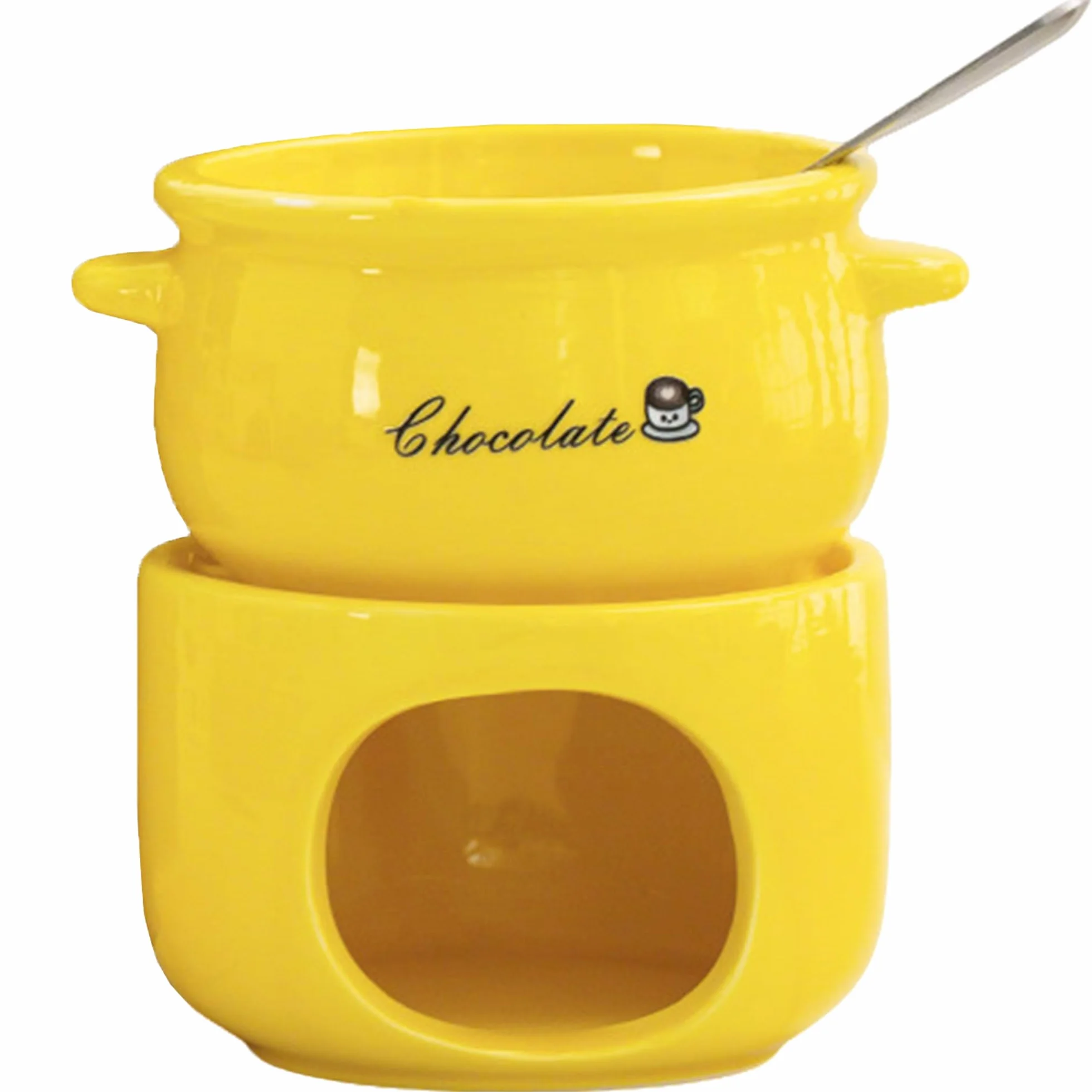 Fondue de Chocolate en Cerámica Olla Set Amarillo