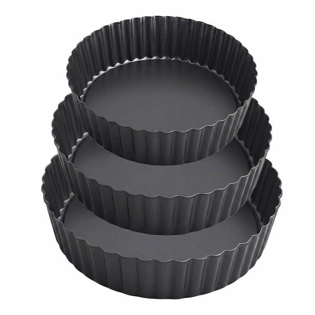 MGE Set 3 Quiche Moldes Desmontables Antiadherentes 20 24 28 cm Tartas