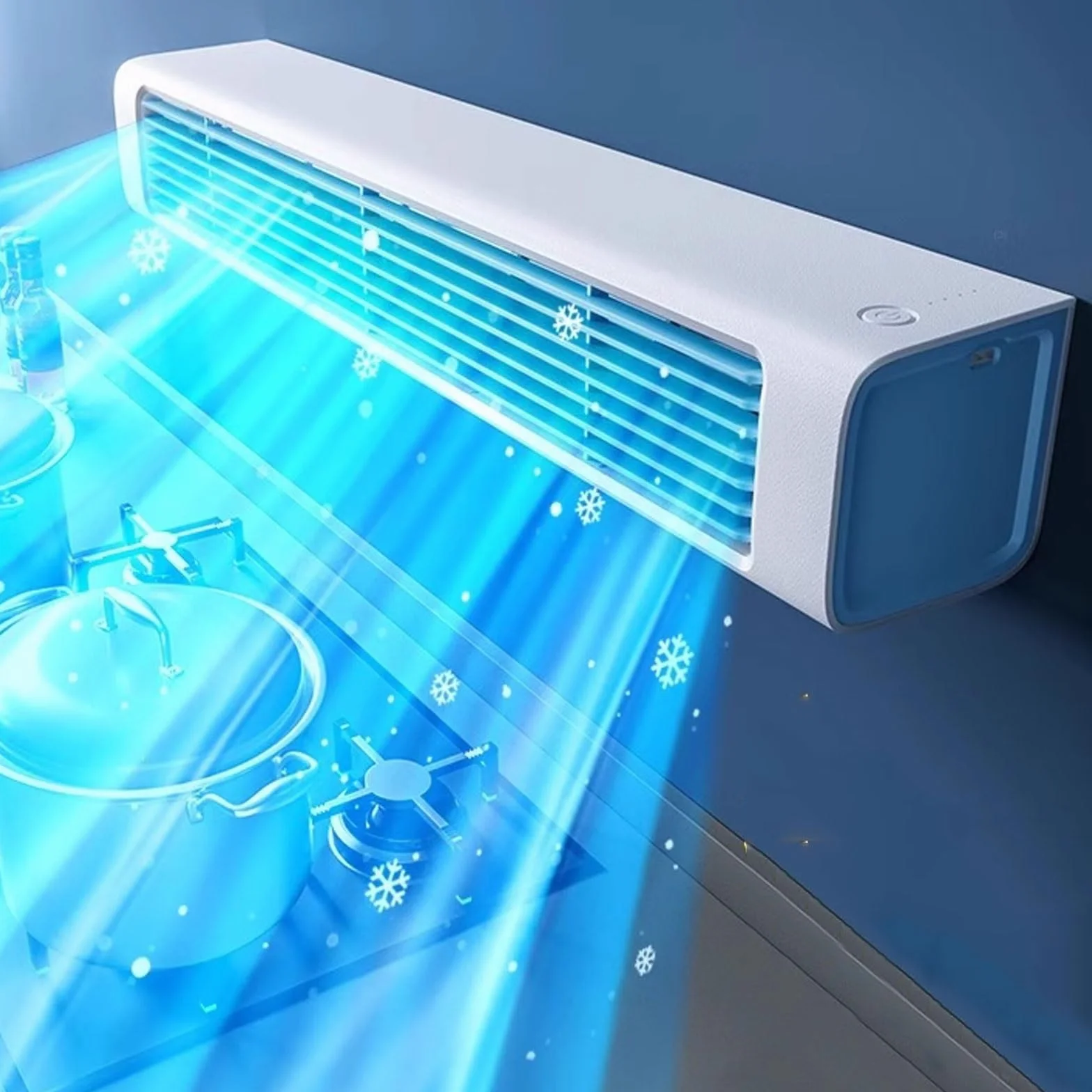 Aire acondicionado portátil, no necesita ventana, control remoto inalámbrico, 3 ajustes de velocidad, salida de aire larga para salas de refrigeración, dormitorios, oficinas