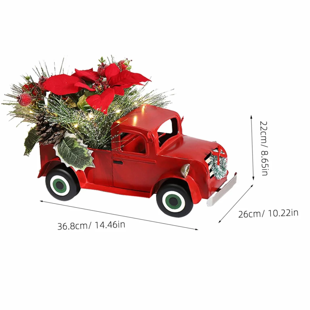 Cabilock Auto Camiones para Niños Coche En Miniatura Decoración De Navidad De La Casa De Campo Modelo Clásico Decoración De Camión Rojo Coches De Juguete Modelos Planchar Adornos Anticuado