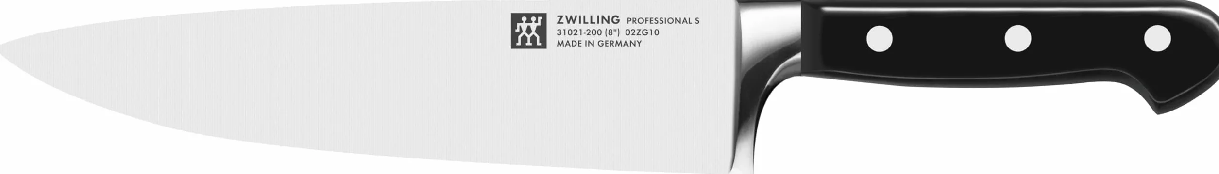 ZWILLING Juego de cuchillos, 3 piezas, cuchillo para manteca de cerdo, cuchillo para carne, cuchillo de chef, Mango especial de acero inoxidable/plástico, Professional S