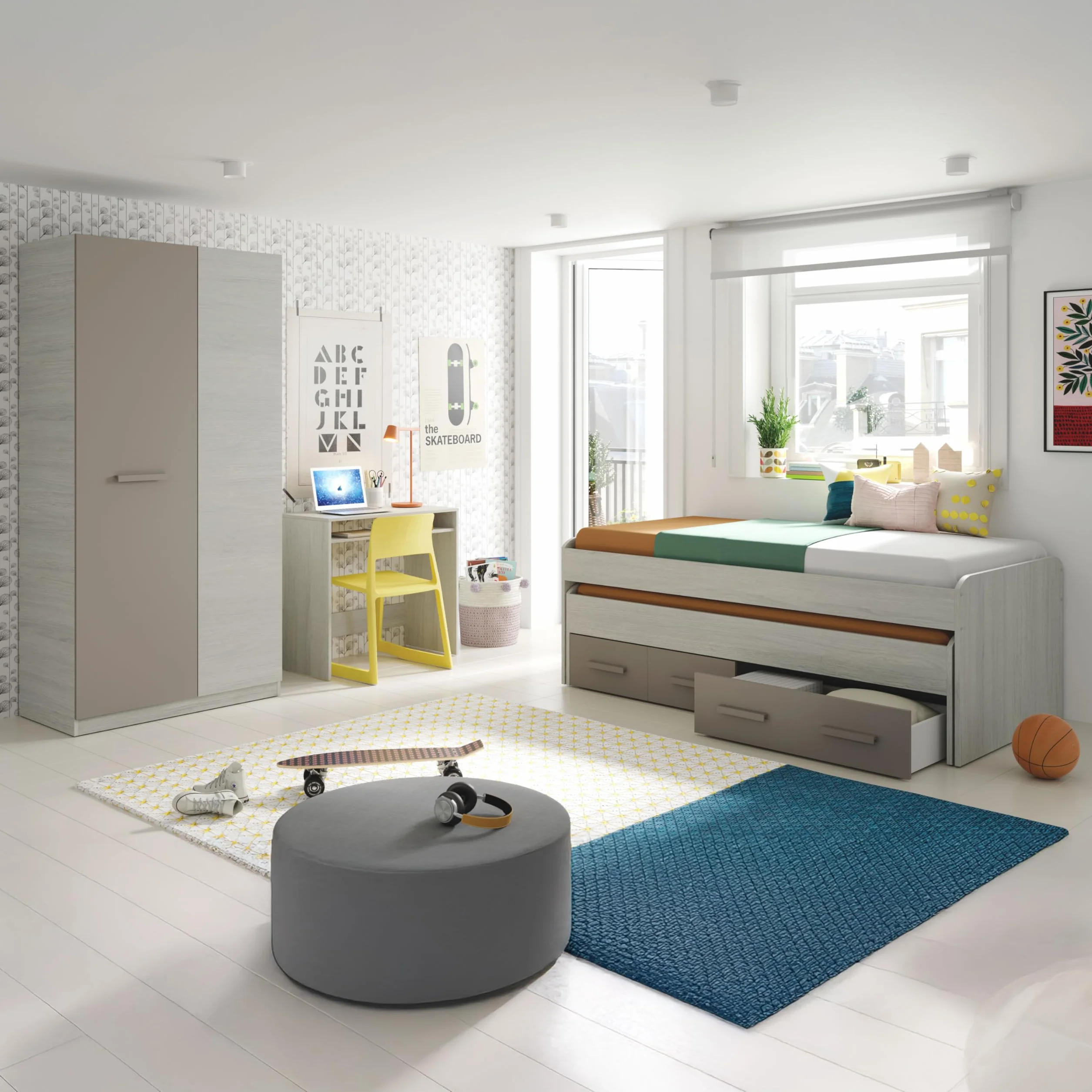 duehome | Escritorio, Mesa de Ordenador, Mesa Juvenil, Modelo Dax, Acabado en Color Blanco Alpes, Medidas: 79 cm (Ancho) x 43 cm (Fondo) x 79 cm (Alto)