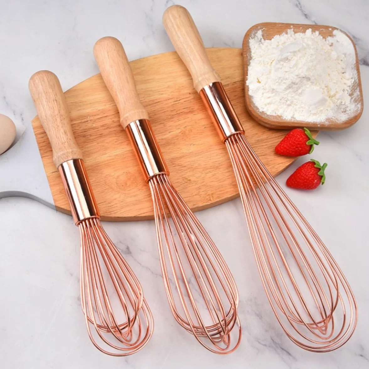 Varillas Cocina Espumador De Leche Batidora De Cocina For Cocinar Batidora De Mano Batidora De Leche Batidora De Huevos con Mango De Roble Manual Batidora De Leche(Pink,16inch)