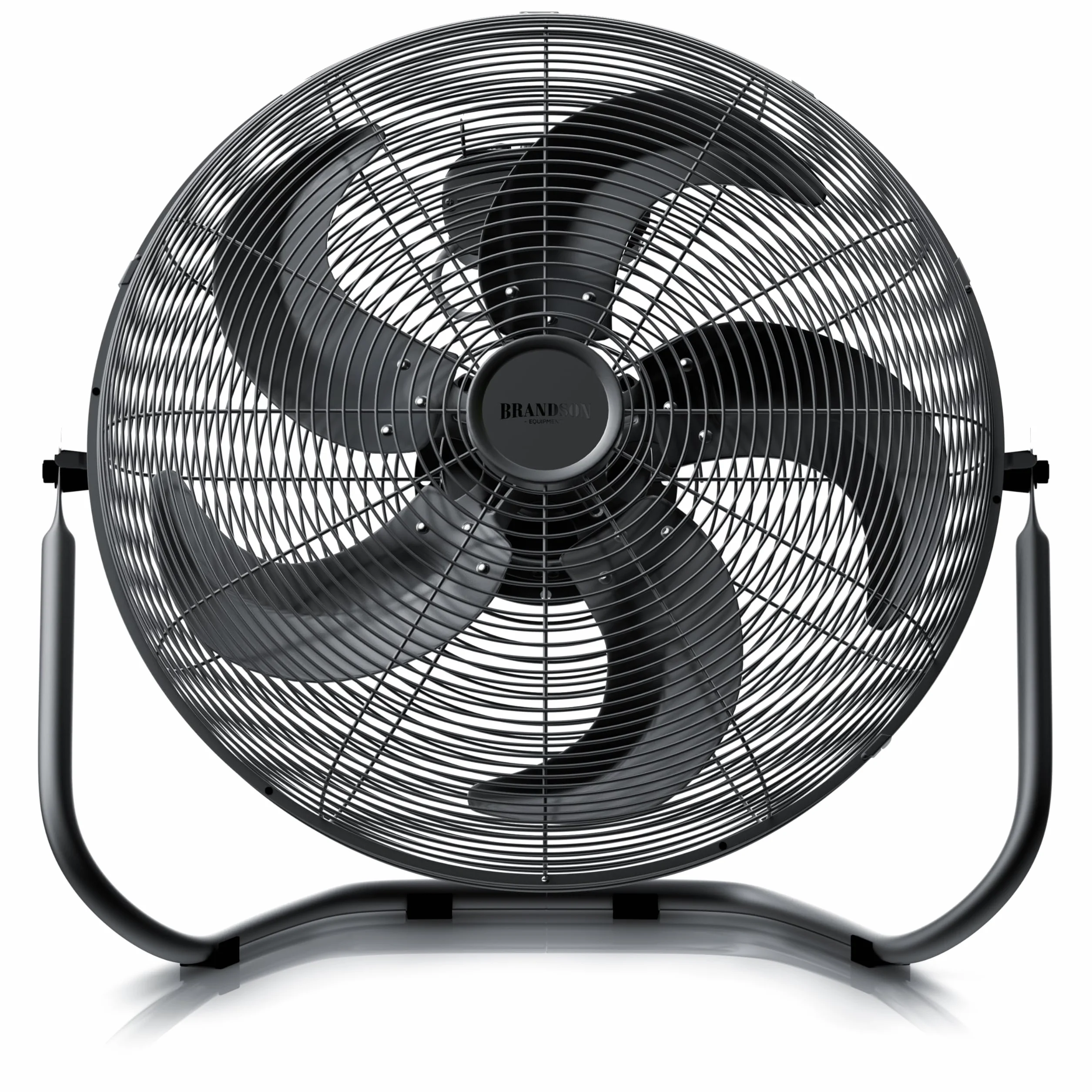 Brandson - ventilador de suelo estilo retro 120 Watt - ventilador industrial 50cm - alto flujo de aire - inclinable y versátil - negro mate