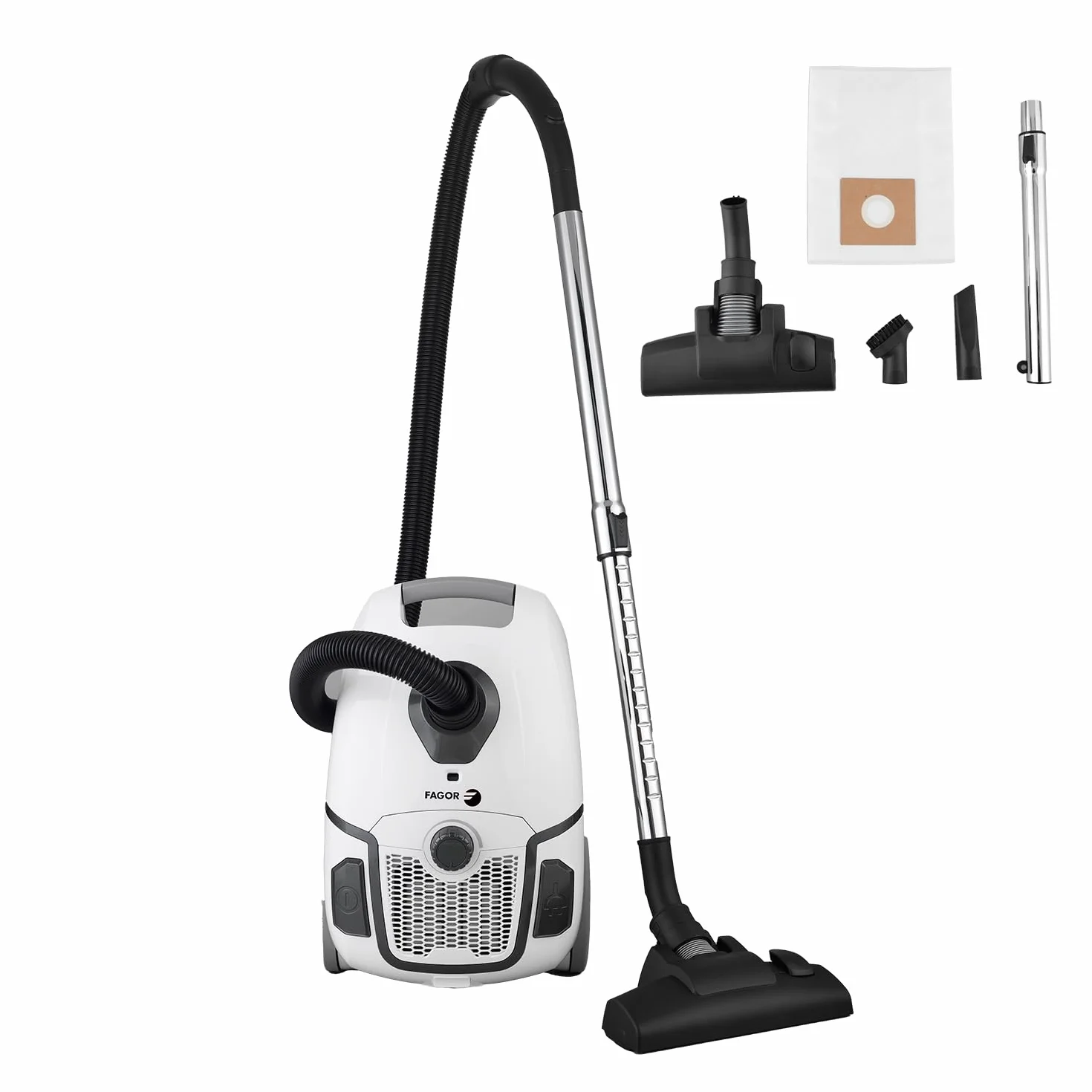Aspiradora con Bolsa Potente 17kPa, Aspirador Trineo 800W para Hogar y Mascotas, Gran Capacidad 4L, Filtro Alta Eficiencia, Limpieza Profunda en Suelos y Alfombras,FAGOR Ares Essential Dupla.
