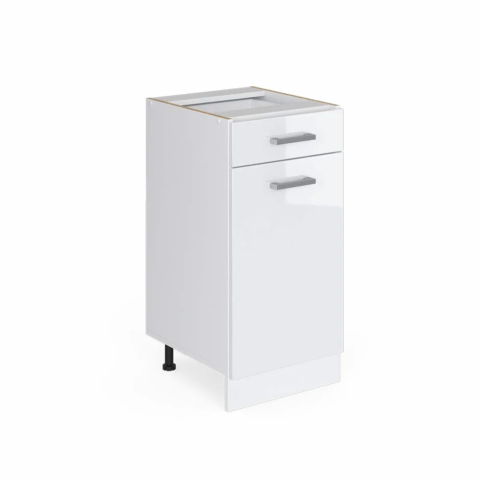 Vicco Mueble bajo de Cocina R-Line, Blanco Alto Brillo, 40 cm sin encimera, para combinación Libre Dentro de Sistemas de Cocina modulares