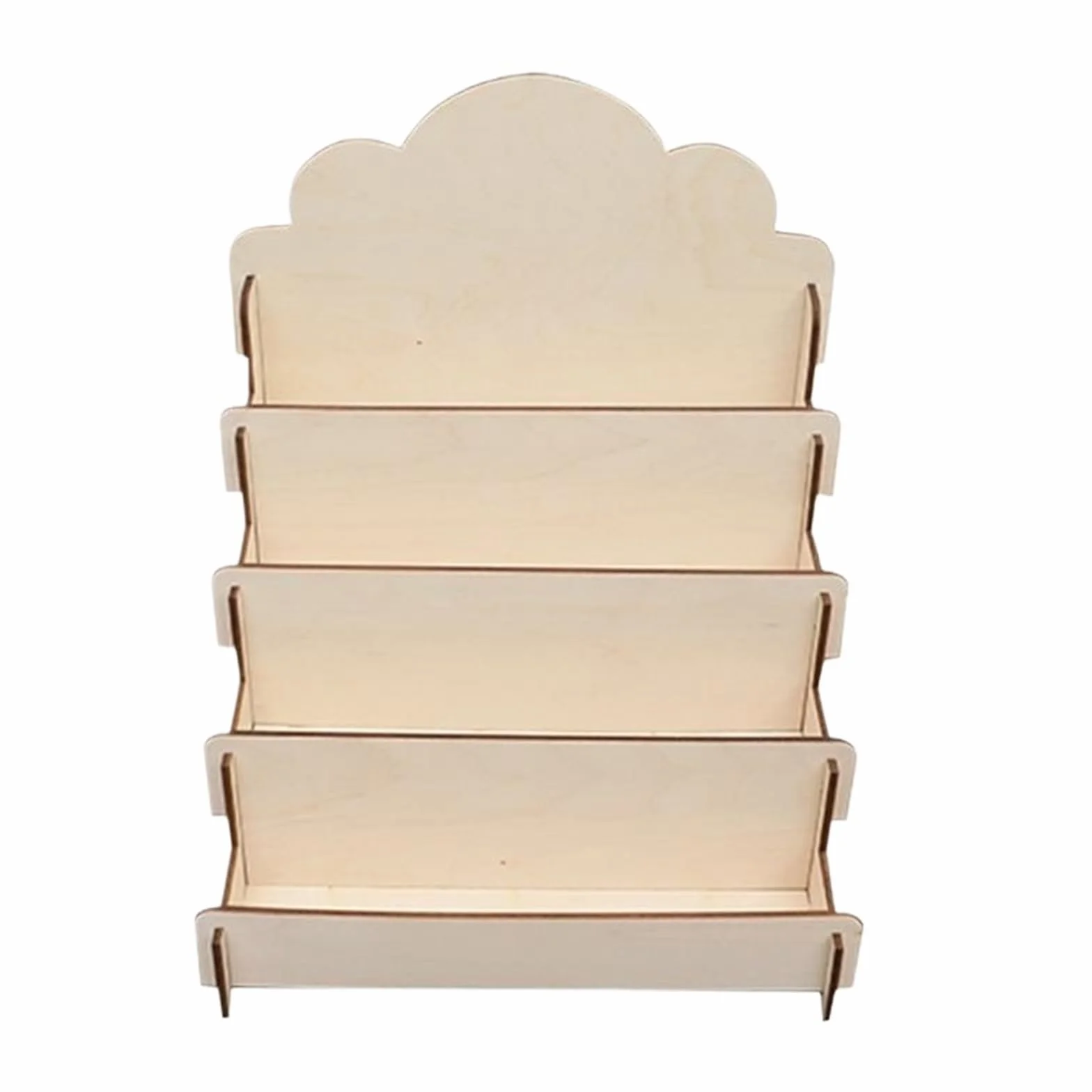 Expositor De Tarjetas De Felicitación Soporte de exhibición de tarjetas de madera de 4 capas, estante de exhibición de pegatinas de madera, caballete de exhibición funcional for tarjetas de felicitaci