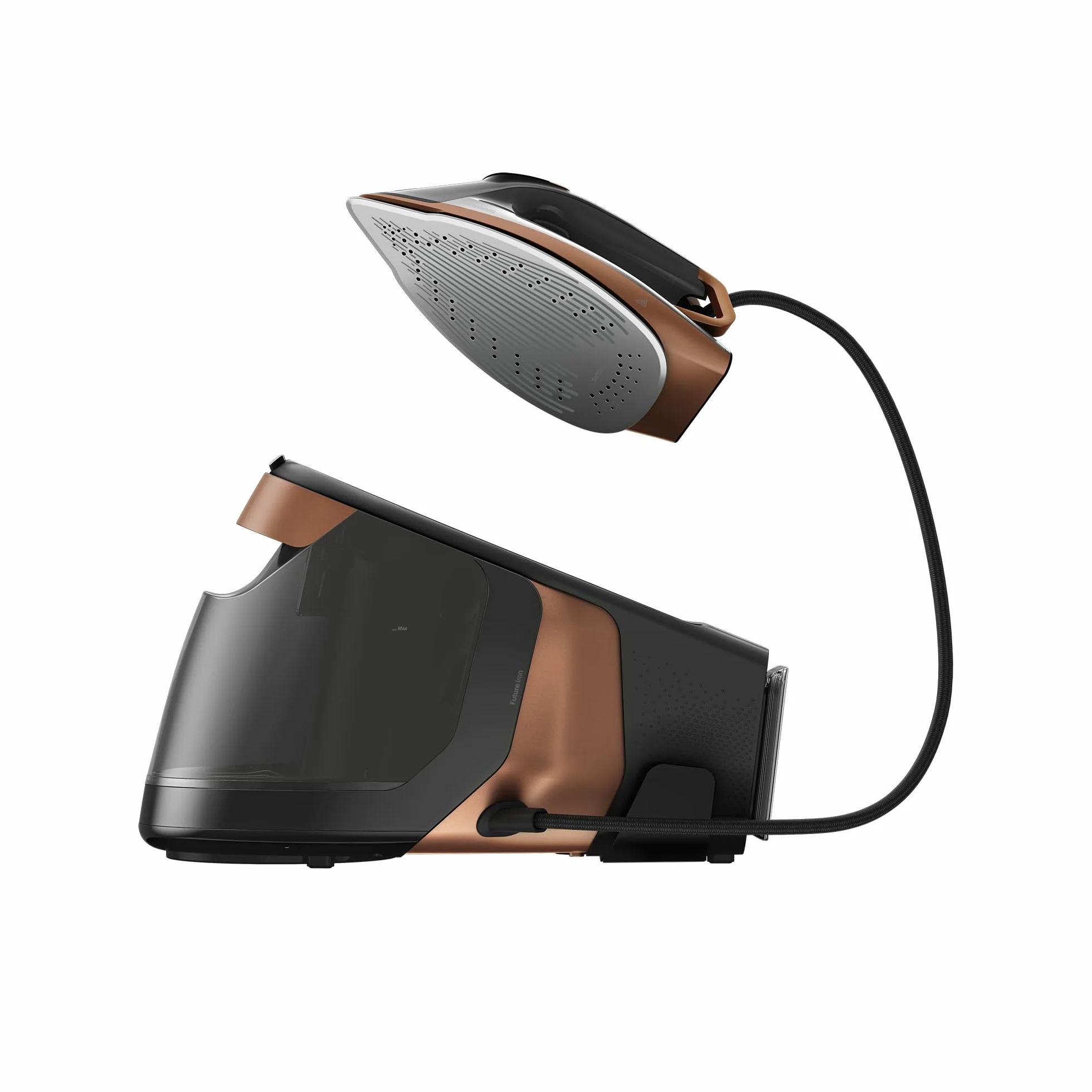 GRUNDIG SIS 9180 - Generador de vapor, 3000 W, sensor de movimiento SteamSense, presión de vapor de 8 bares, 1,8 litros, modo inteligente, suela ActiGlide recubierta de cerámica, antigoteo, negro