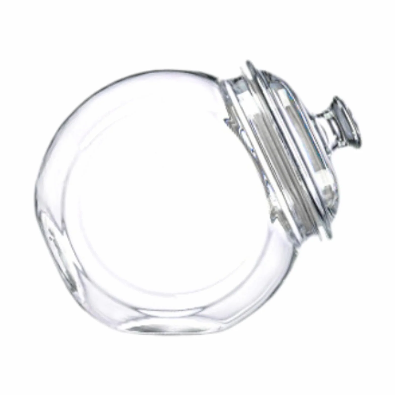 Tarro de Cristal Inclinado, Tarro de Dulces Multifuncional con Cierre, Recipiente de Almacenamiento para Decoración del Hogar, 6.2l, Individual