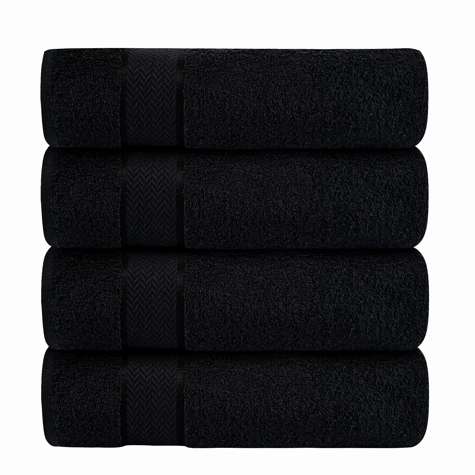 Toallas de baño de lujo, 100 % algodón, ultrasuaves, afelpadas, gruesas, esponjosas, altamente absorbentes, de secado rápido, para el hogar, gimnasio, piscina, hotel, ducha, juego de 4