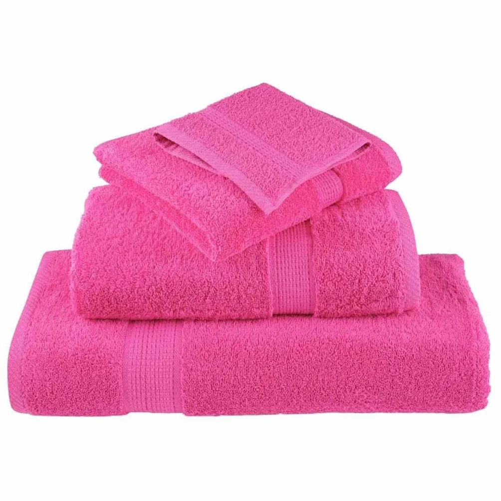 SOLUND - Juego de 4 toallas de invitados, color rosa, 15 x 21 cm, algodón 550 g/m², absorbente, con lazo para colgar, ideal para invitados, baño, sauna y playa, suaves