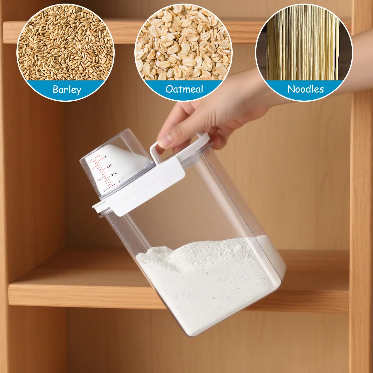 Dosificador Detergente Lavadora 1800 ml Recipientes para Detergente en Polvo con Vaso Medidor, Dispensador de Detergentes