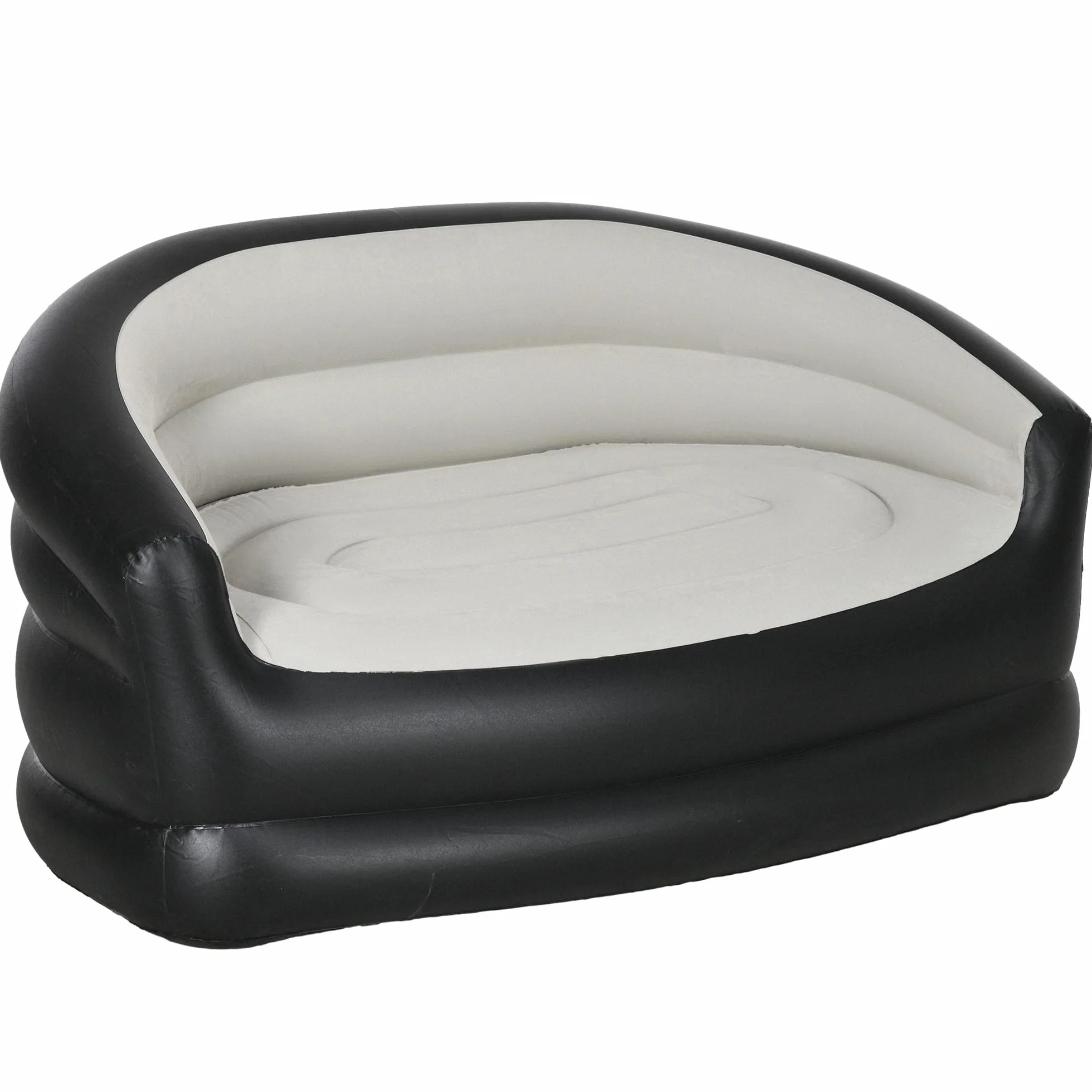 Outsunny Sofá Inflable para 2 Personas Sofá Aire Exterior 138 x 87 x 71 cm, Negro y Gris