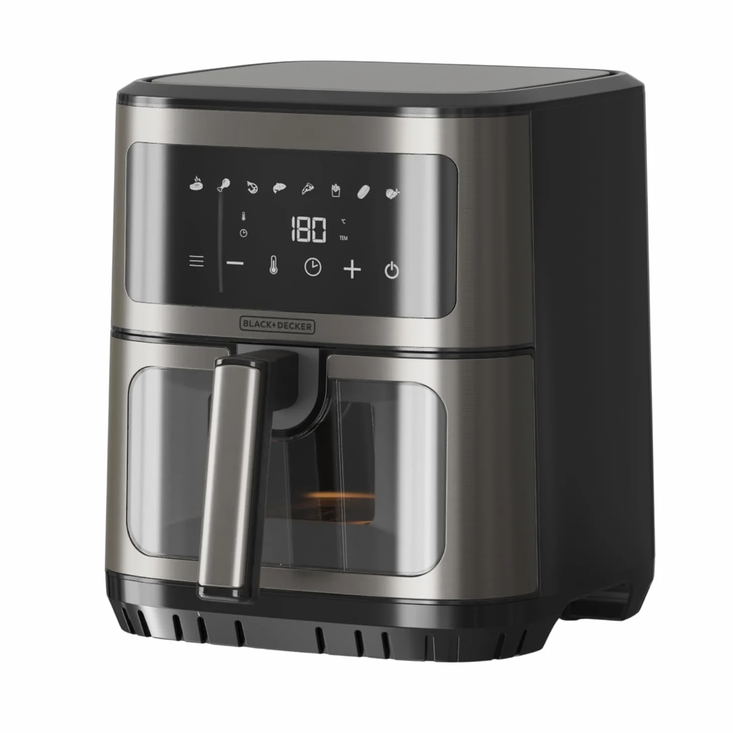 BLACK+DECKER - Freidora de Aire 6,5L, 1600W, 8 Programas, Pantalla Táctil
