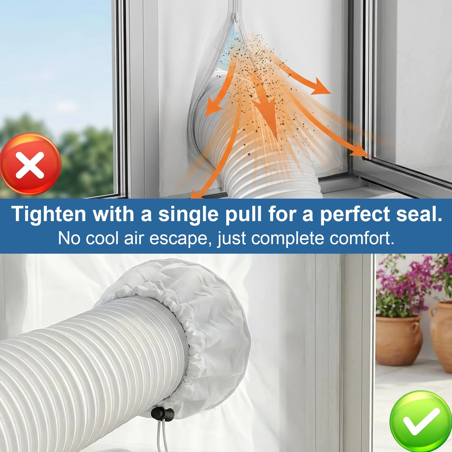 Ninonly Kit Puerta Corredera Aire Acondicionado Portatil con Cremallera 7m Velcro Fácil Instalación,Bloquea el Aire Caliente para Aires Acondicionados Portatil para Puertas (100x210cm)