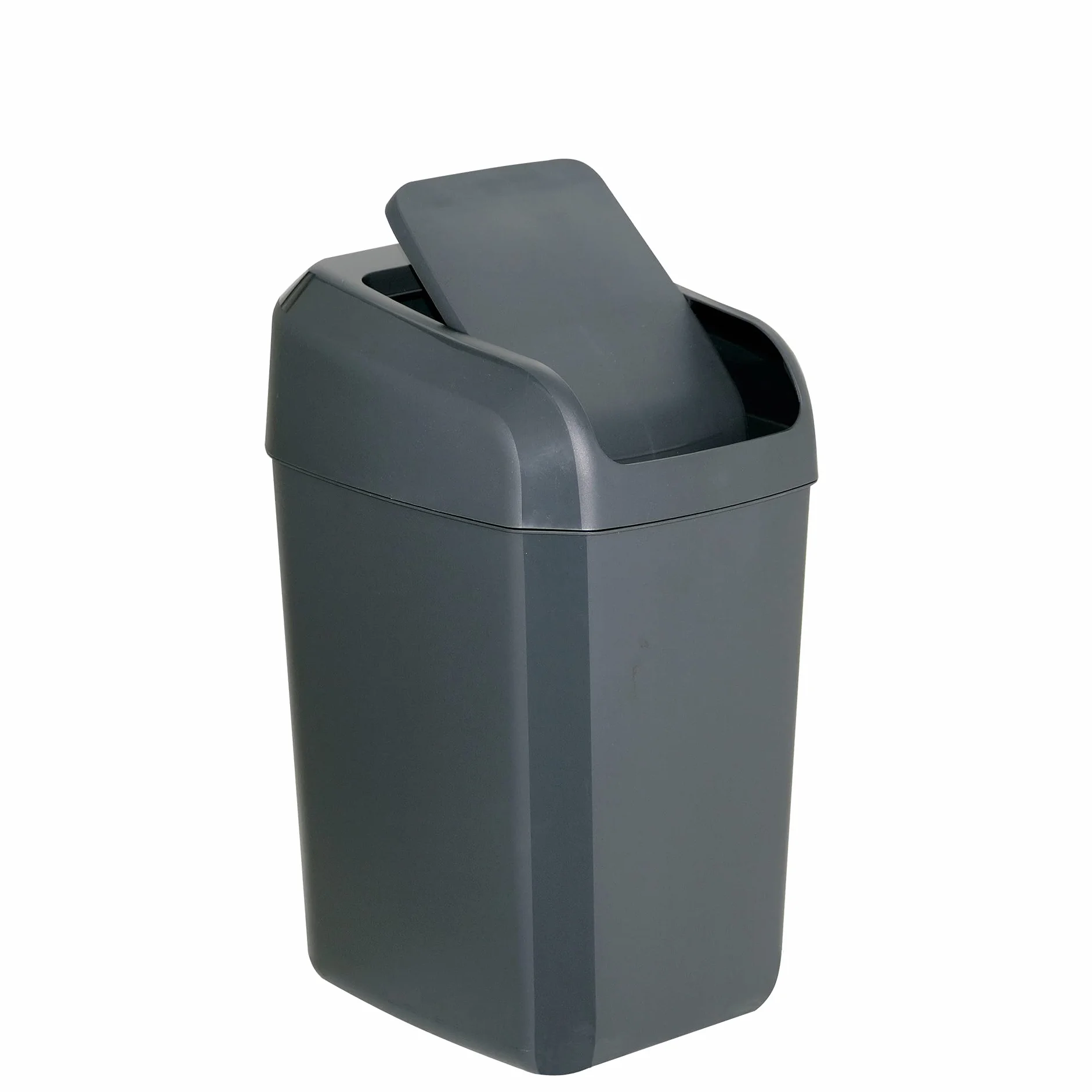 Denox Cubo de basura 30 litros gris antracita con tapa basculante