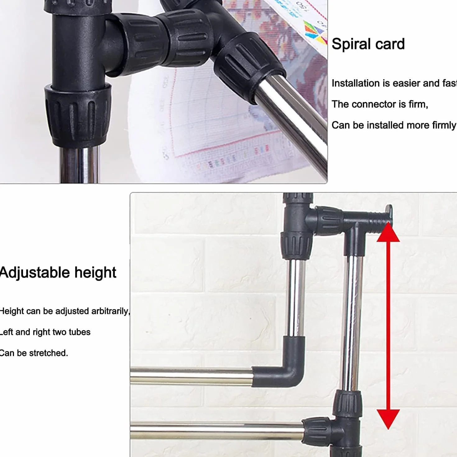 Soporte de Bordado Giratorio de 360° Ajustable con Soporte para Bastidor Grande: Soporte de Punto de Cruz de Altura Regulable, Adecuado para Manualidades de Costura (55 cm).