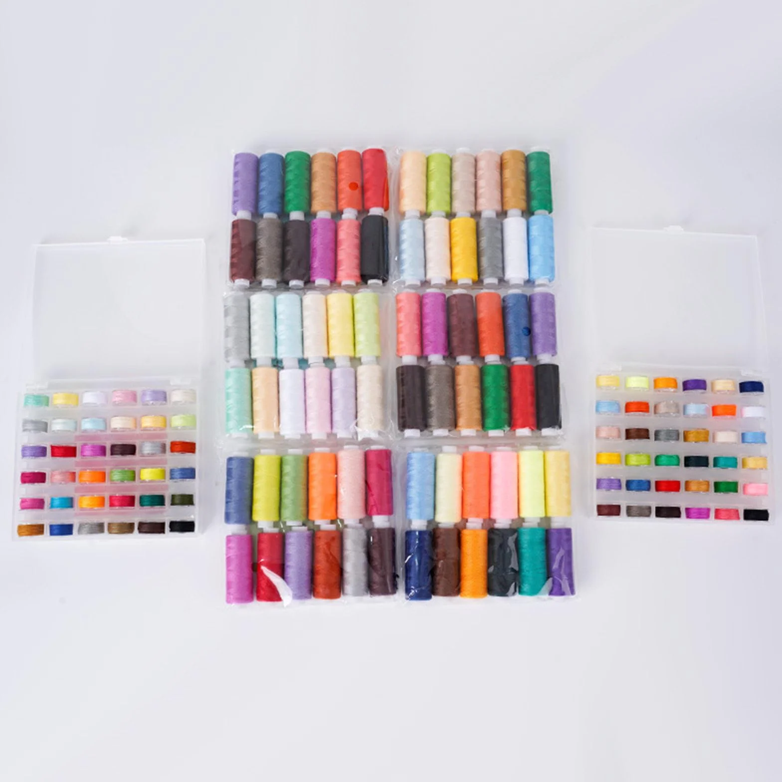 Hilo de coser de poliéster de 72 colores con caja de almacenamiento para principiantes y entusiastas del hogar