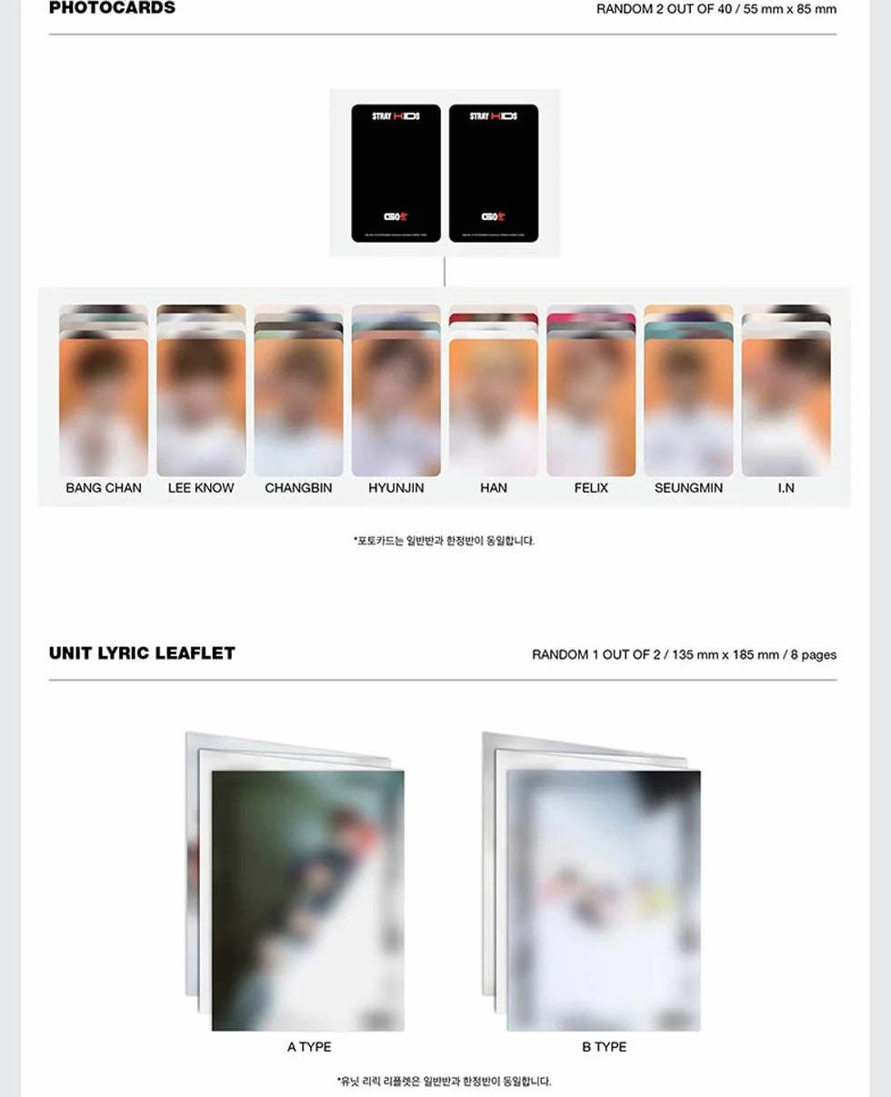 JYP Ent Stray Kids GO Live [Standard Version] 1st Album (C Type) CD+Photobook+Photocards+4 Cuts Film+Secret Card+Unit Lyric Leaflet+(Extra 4 Photocards+1 Double-Sided Photocard+Pocket Mirror)