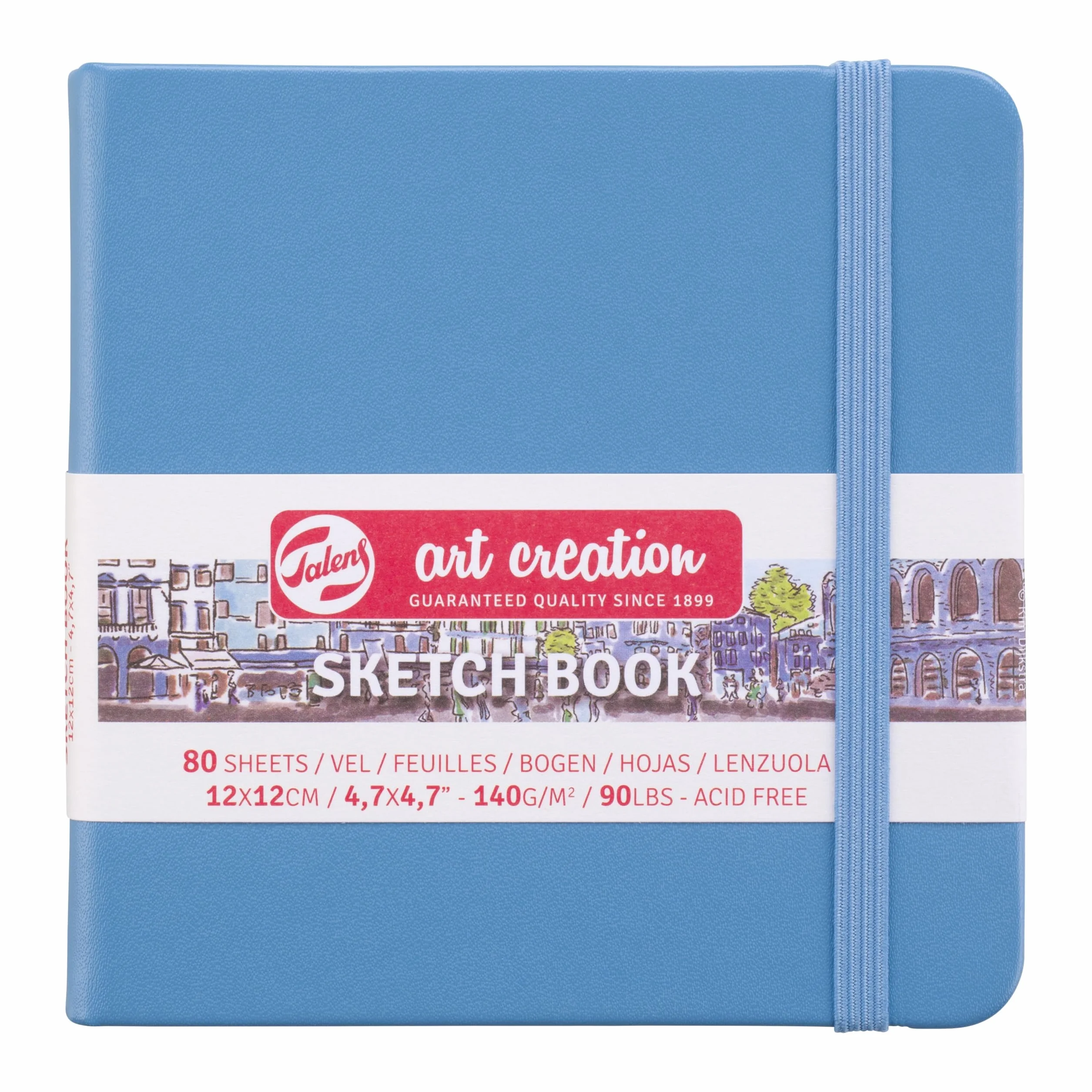 Talens Art Creation Sketchbook Azul lago 12x12cm 140g 80 Hojas Encuadernación Rústica