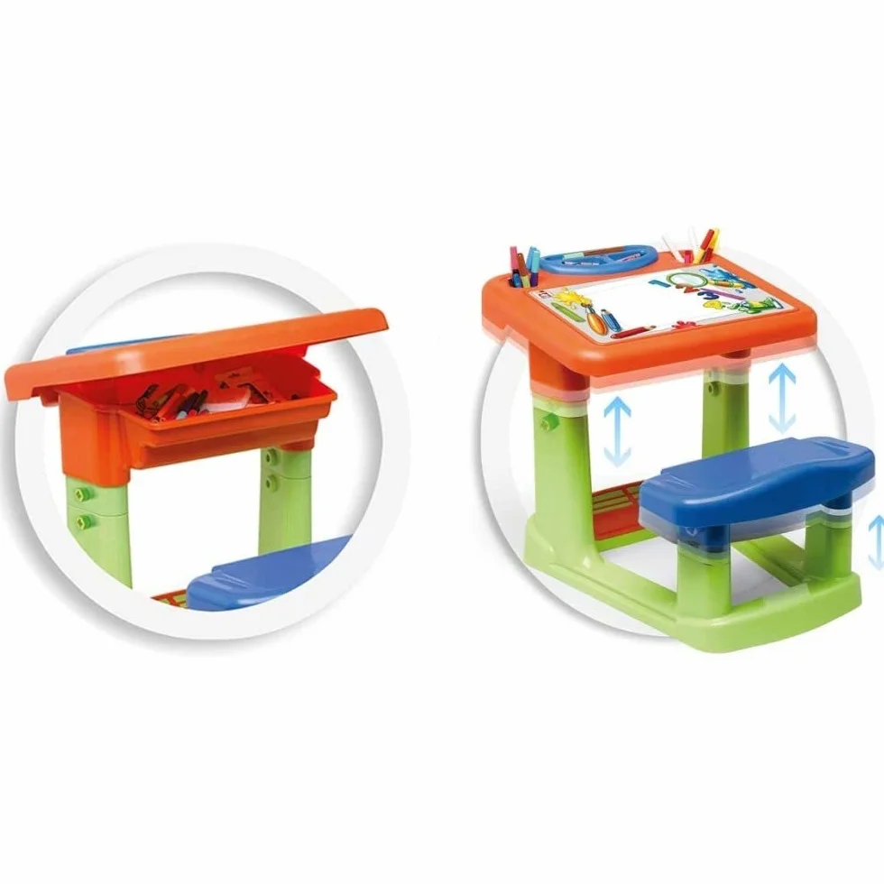 Chicos Pupitre Extensible Infantil con Cajón Guardaobjetos, Material Resistente y Duradero, a Partir de 24 Meses