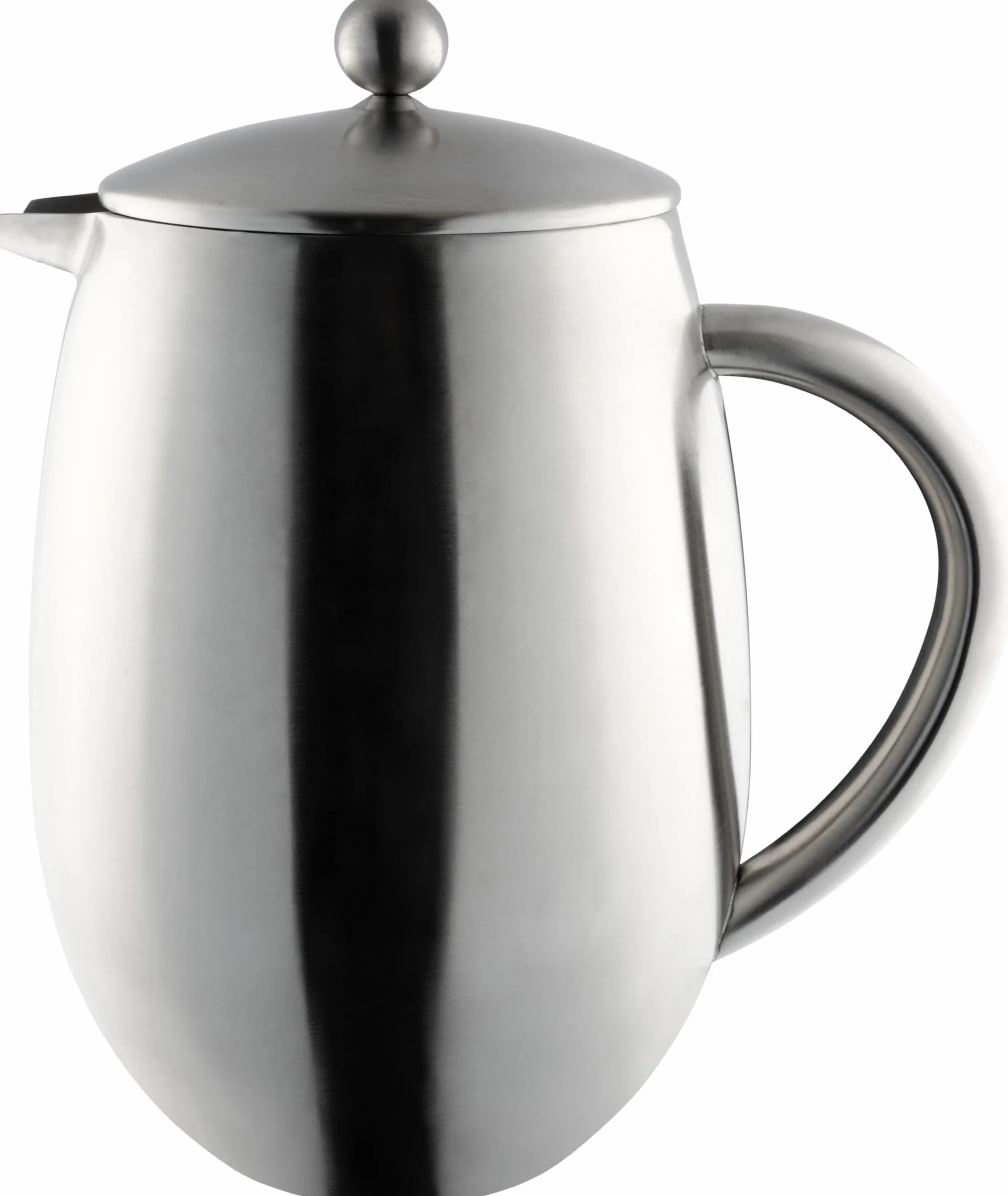 Café Olé Cafetera BFD, cuerpo de acero inoxidable 18/10 de doble pared y filtro de malla, acabado satinado, 350 ml (3 tazas de espresso o 1 taza grande)